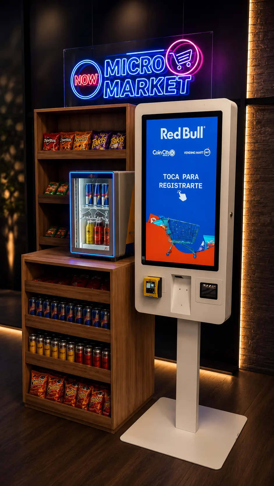 Kiosco de autocobro de micromarket VM24